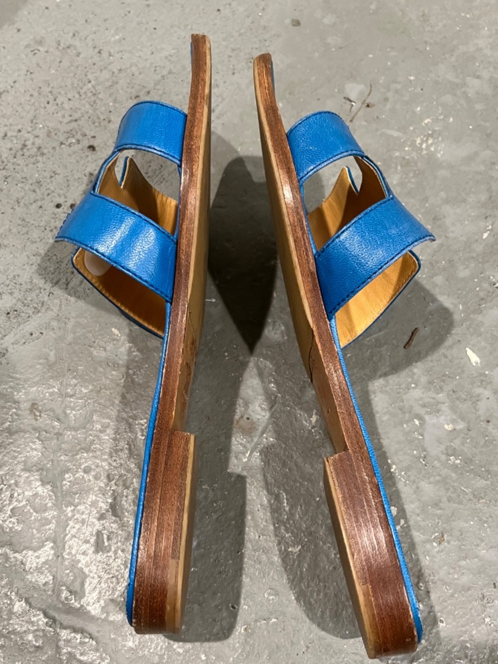 BLUE Hermes ORAN Slide sandals 38.5 Women Made in Italy - Picture 9 of 10